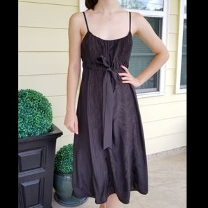 Banana Republic black embroidered slip dress